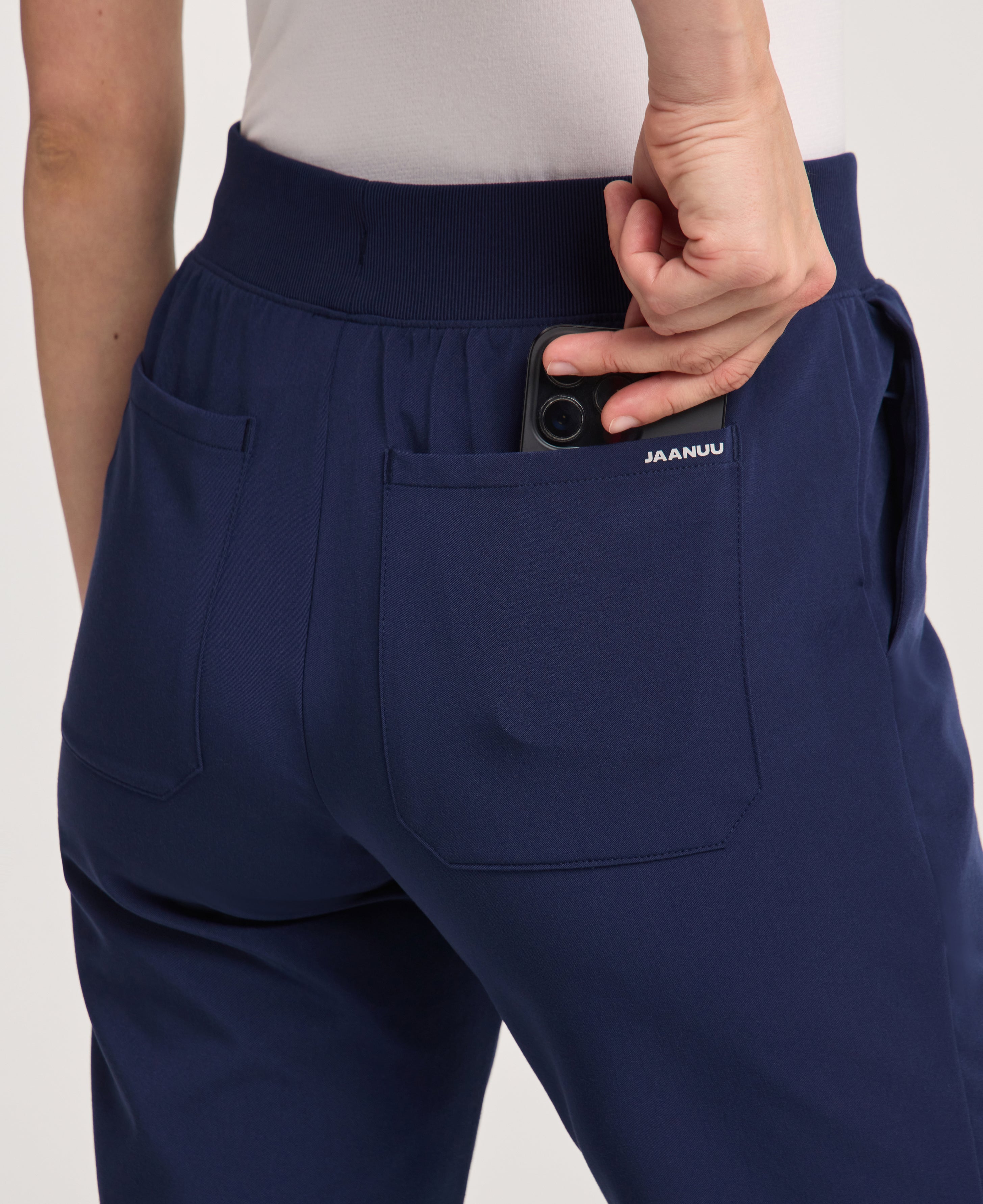 Xenos Knit-Waist Scrub Pant - Midnight Navy | JAANUU