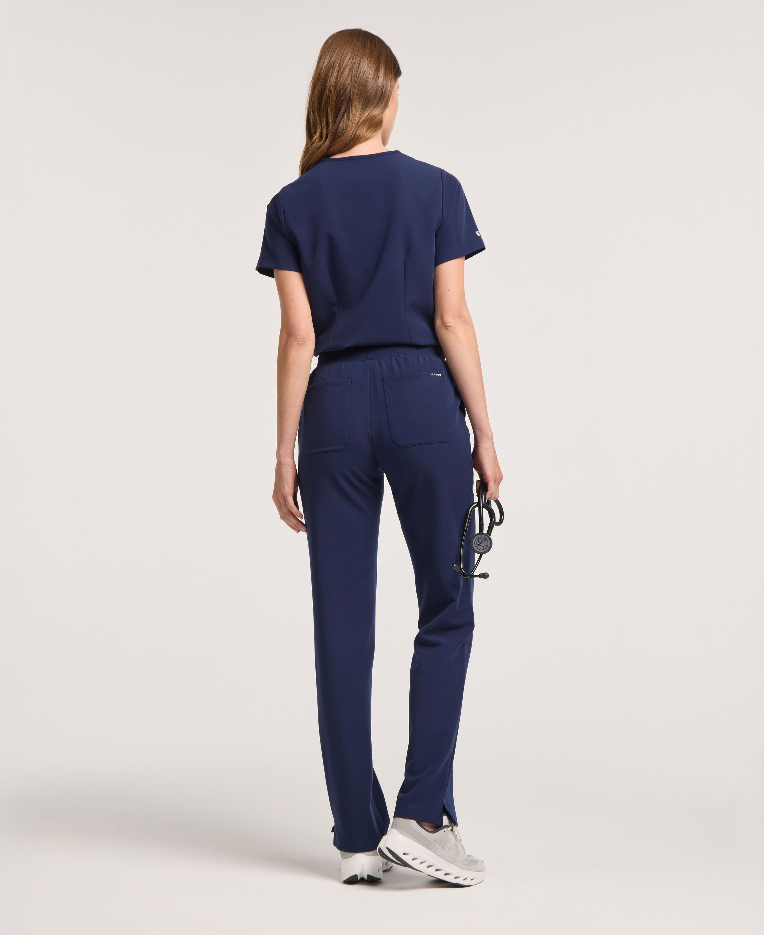 Jaanuu Xenos Knit-Waist Scrub Pant in Midnight Navy, product photo 6 of 6
