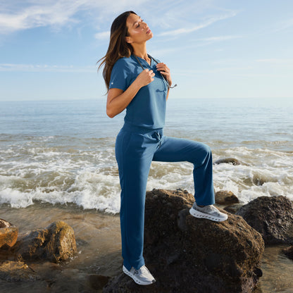 Xenos Essential Knit-Waist Scrub Pant - Ocean