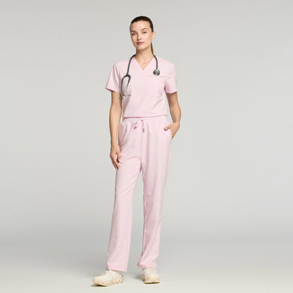 Xenos Essential Knit-Waist Scrub Pant - Rose Quartz