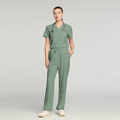 Xenos Essential Knit-Waist Scrub Pant - Sage