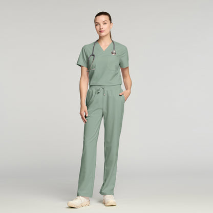 Xenos Knit-Waist Scrub Pant - Sage