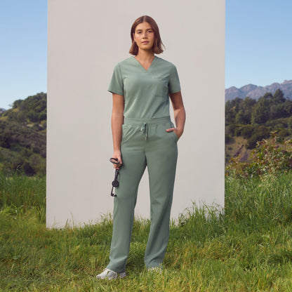 Xenos Essential Knit-Waist Scrub Pant - Sage