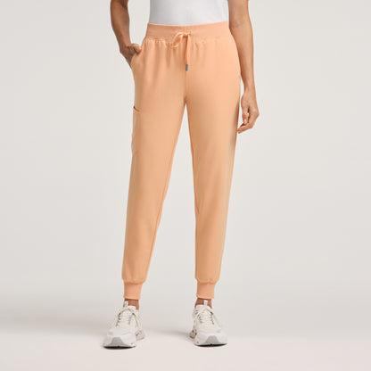 Silex Slim Knit-Waist Scrub Jogger - Apricot