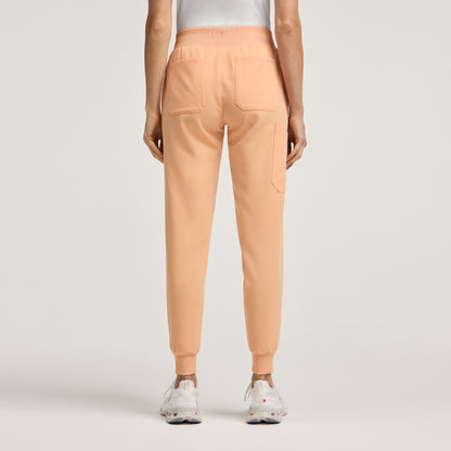 Silex Slim Knit-Waist Scrub Jogger - Apricot