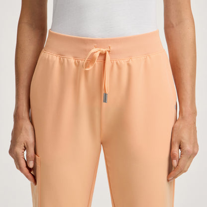 Silex Slim Knit-Waist Scrub Jogger - Apricot