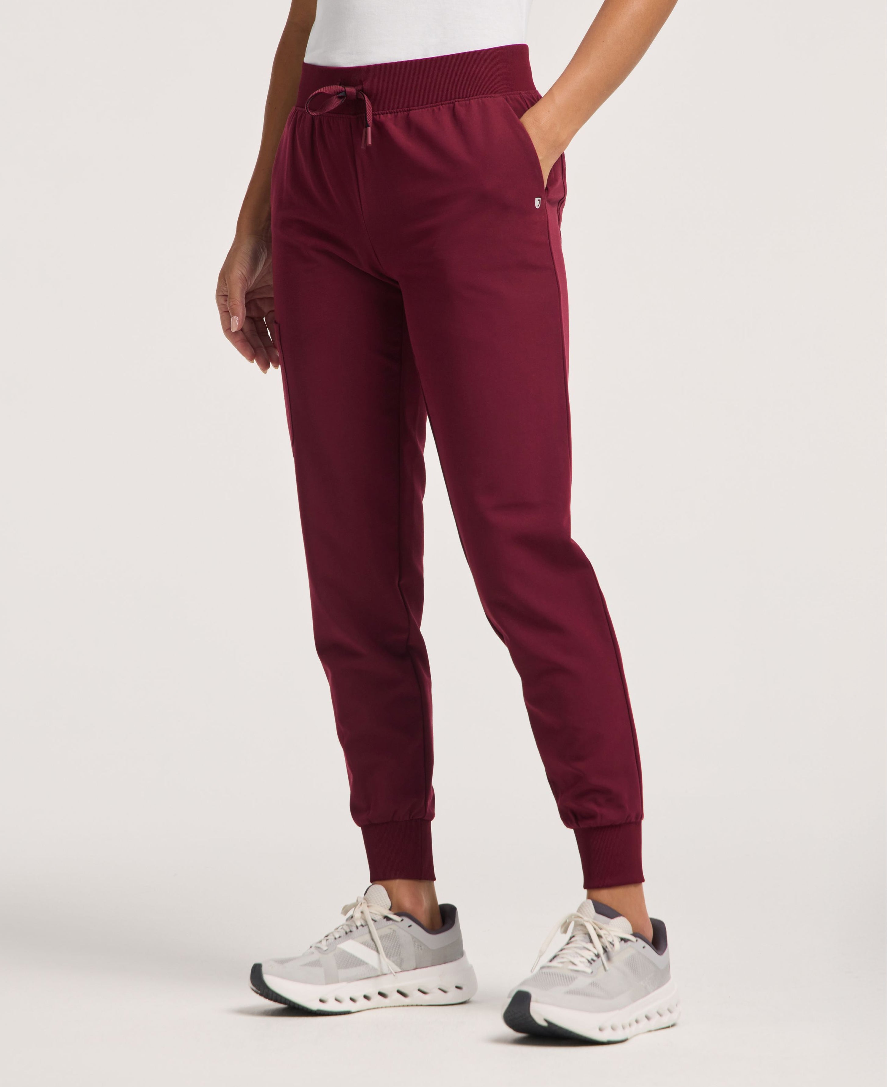 Jaanuu Silex Slim Scrub Jogger in Burgundy, product photo 1 of 6