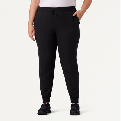 Silex Slim Knit-Waist Scrub Jogger - Black