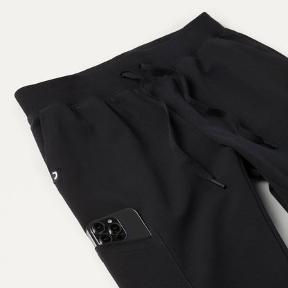 Silex Slim Knit-Waist Scrub Jogger - Black
