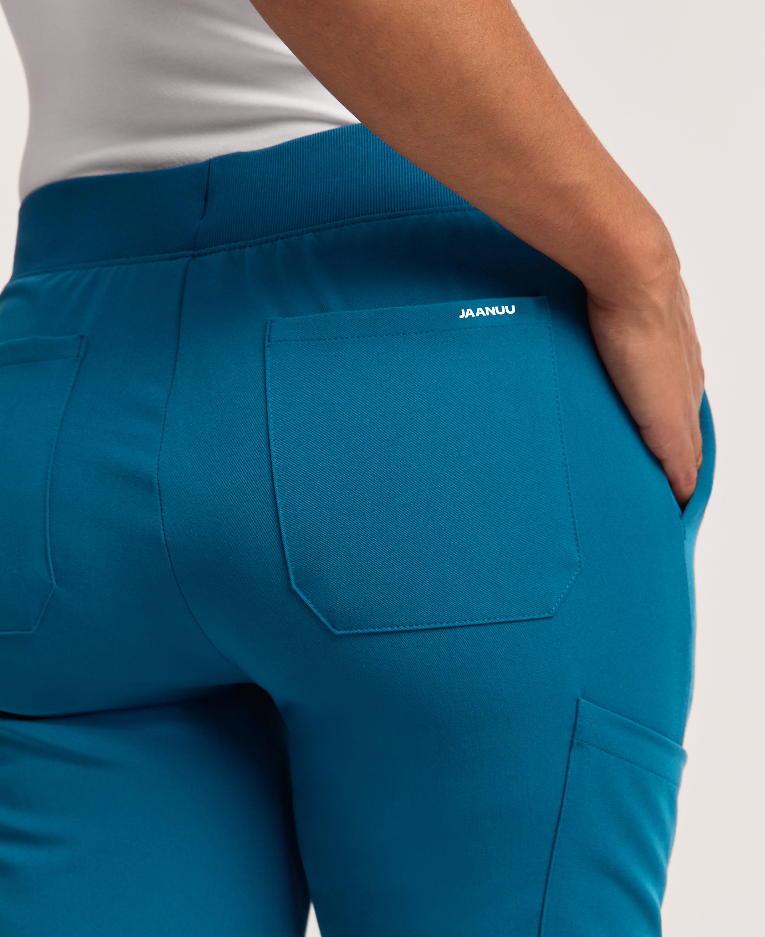 Jaanuu Silex Slim Scrub Jogger in Caribbean Blue, product photo 4 of 6