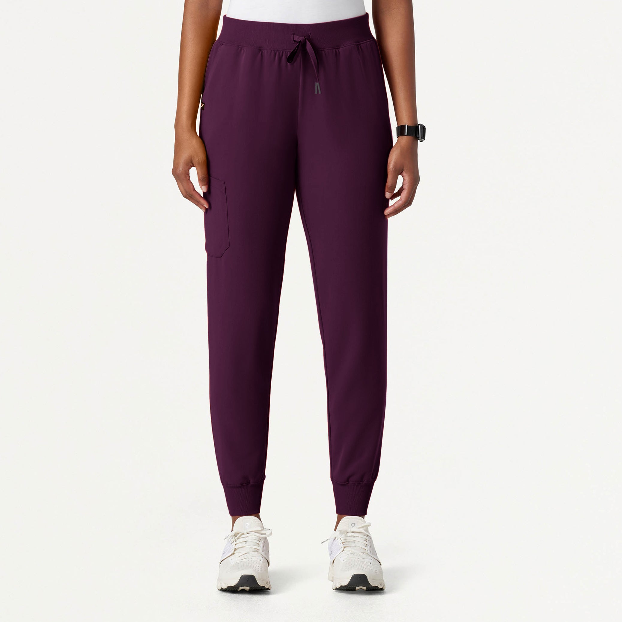 Silex Slim Knit-Waist Scrub Jogger - Deep Eggplant