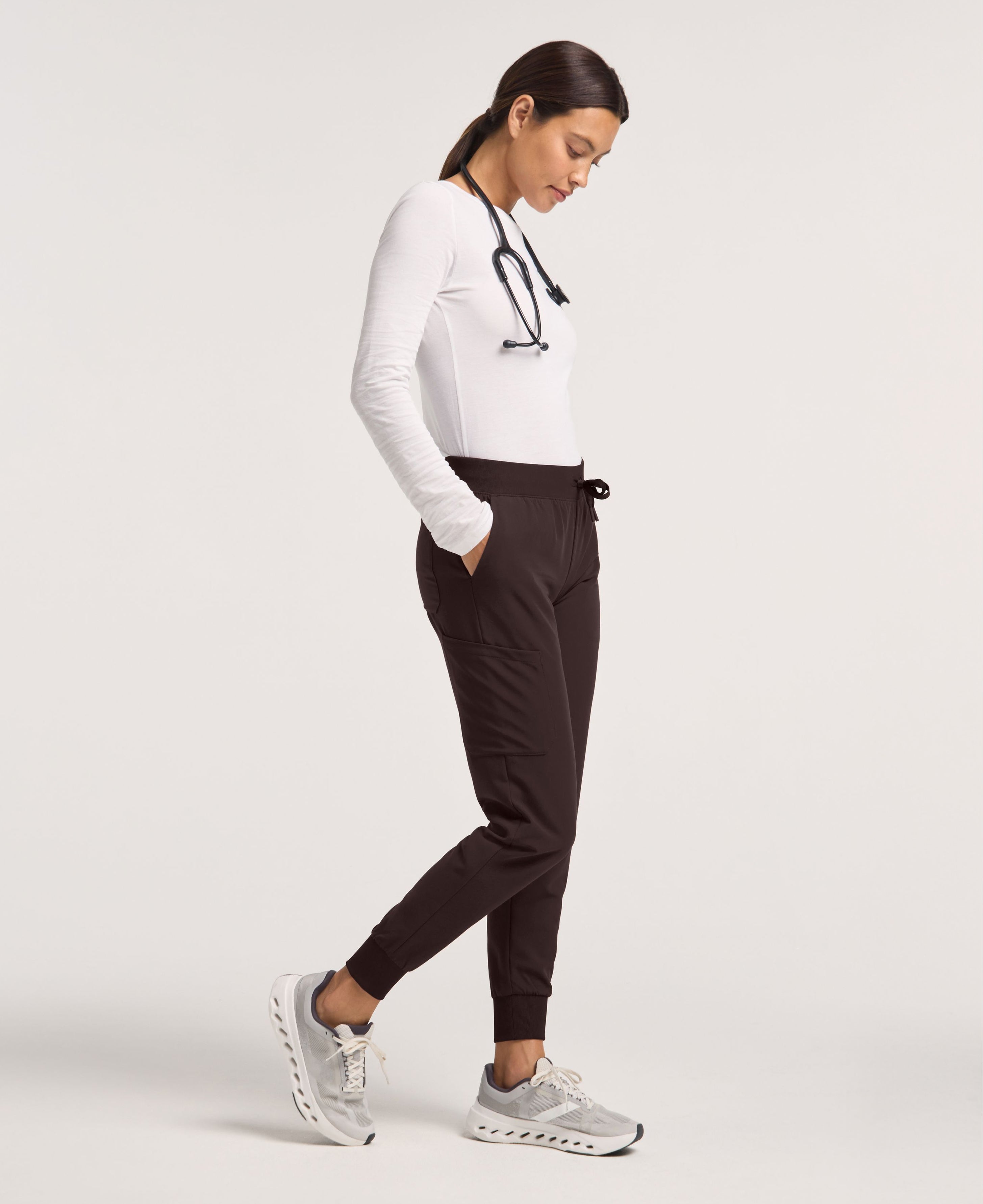 Silex Slim Scrub Jogger - Espresso