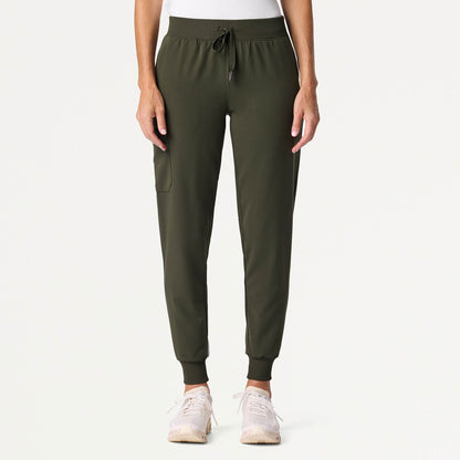 Silex Slim Knit-Waist Scrub Jogger - Deep Olive