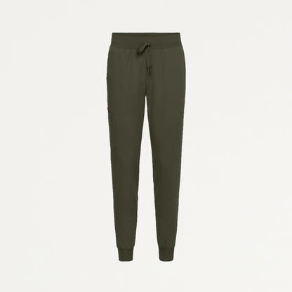 Silex Slim Knit-Waist Scrub Jogger - Deep Olive