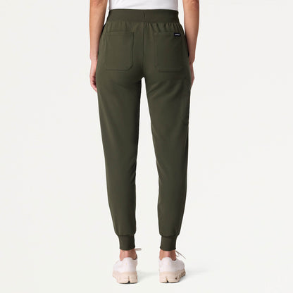 Silex Slim Knit-Waist Scrub Jogger - Deep Olive
