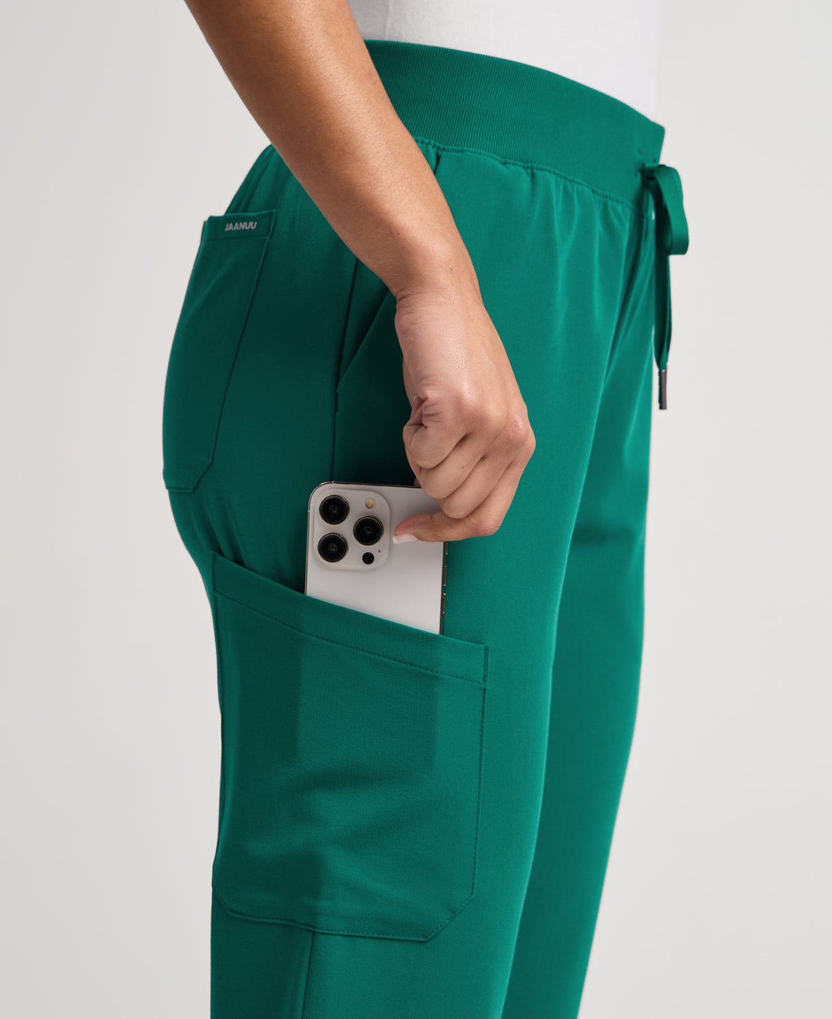 Jaanuu Silex Slim Scrub Jogger in Hunter Green, product photo 3 of 6
