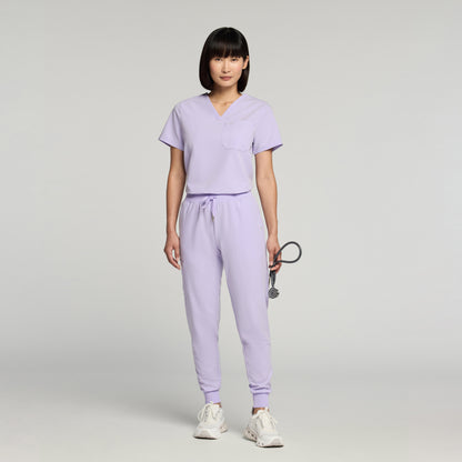 Silex Slim Knit-Waist Scrub Jogger - Lavender