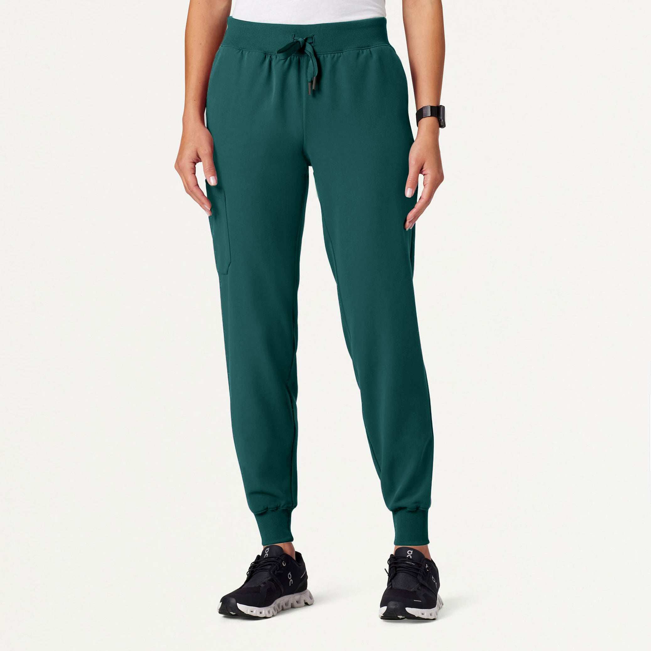 Silex Slim Knit-Waist Scrub Jogger - Midnight Green
