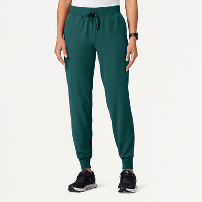 Silex Slim Knit-Waist Scrub Jogger - Midnight Green