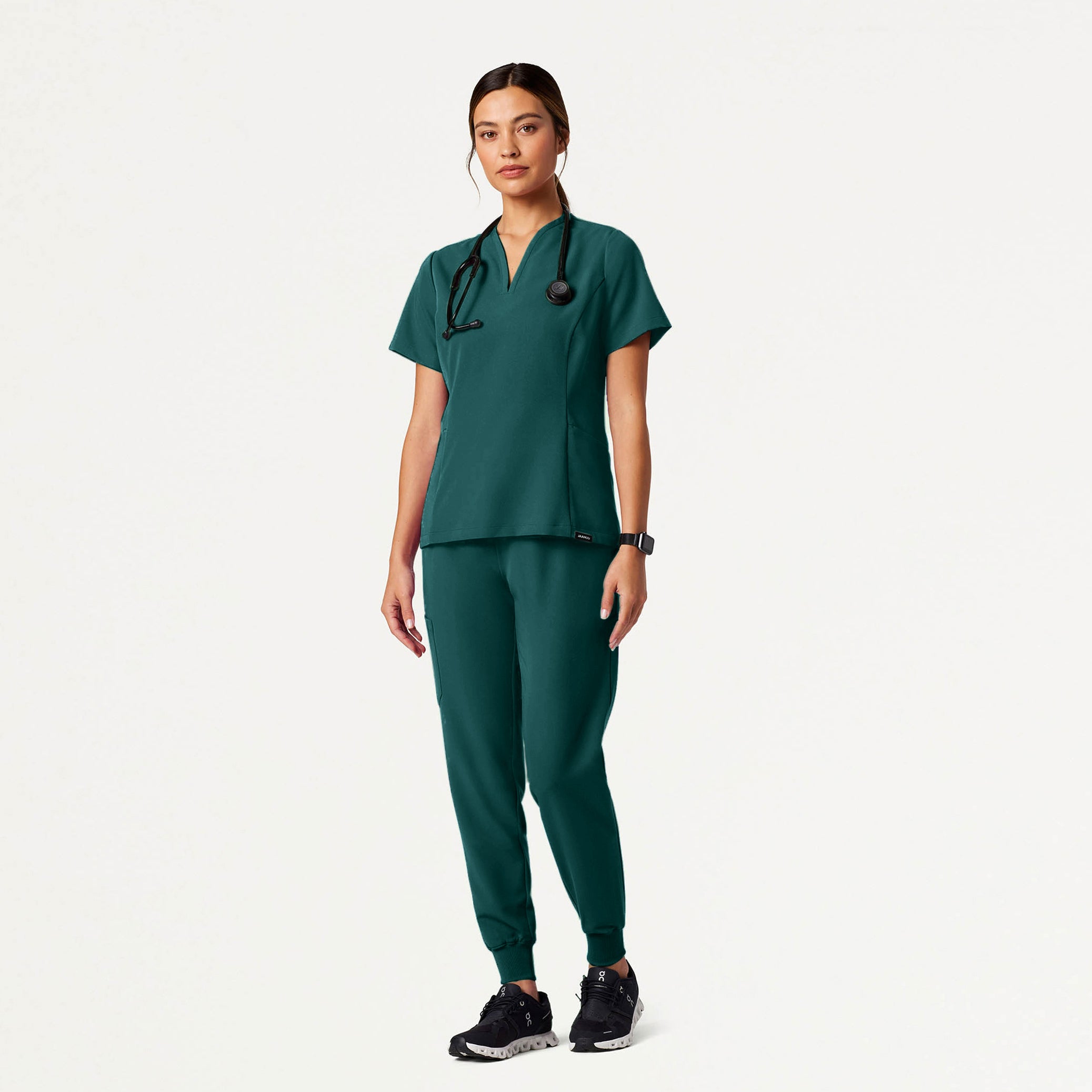 Silex Slim Knit-Waist Scrub Jogger - Midnight Green