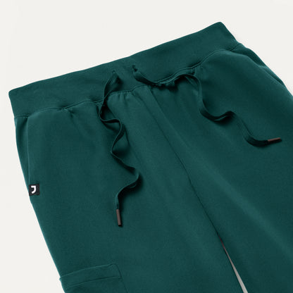 Silex Slim Knit-Waist Scrub Jogger - Midnight Green