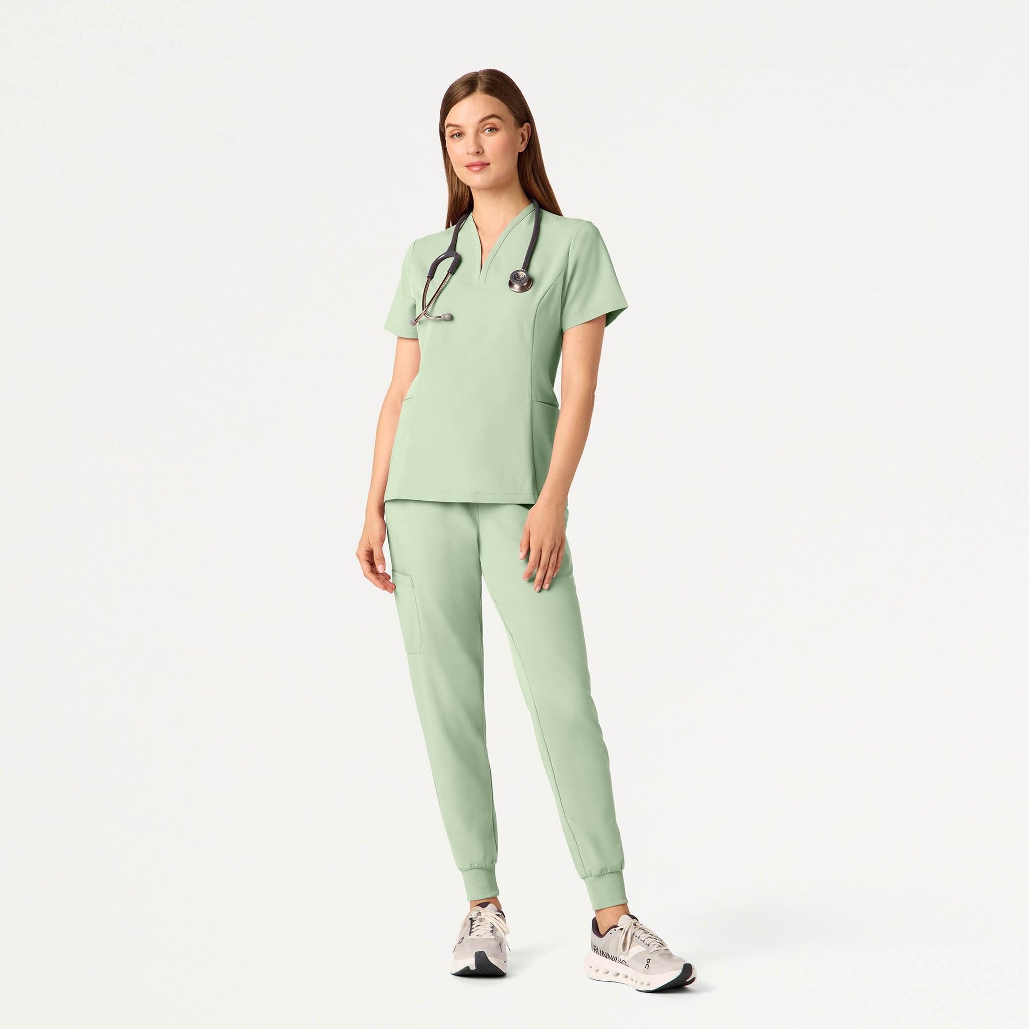Silex Slim Knit-Waist Scrub Jogger - Mint