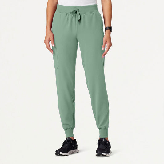 Silex Slim Knit-Waist Scrub Jogger - Sage