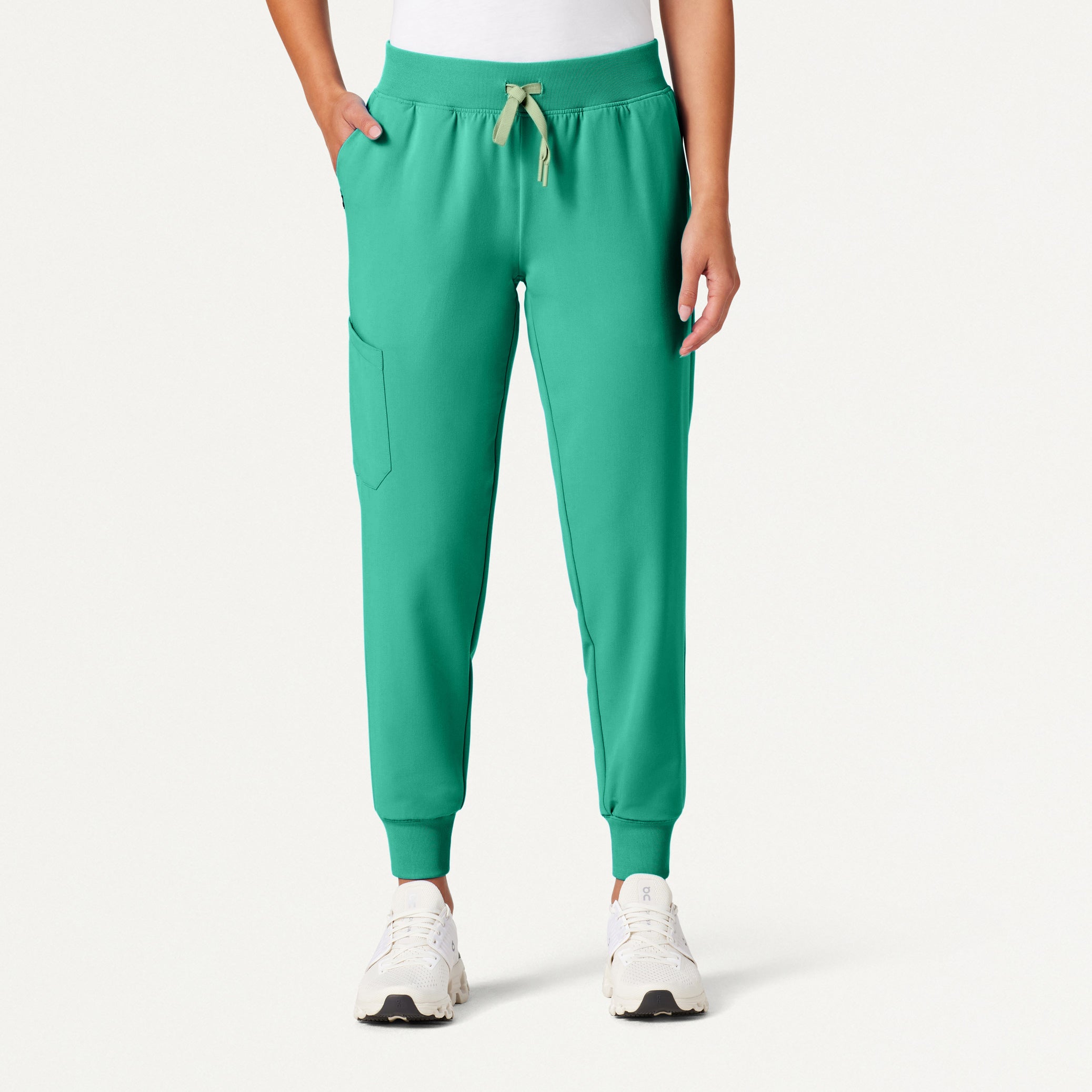 Silex Slim Knit-Waist Scrub Jogger - Surgical Green