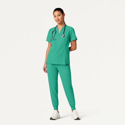 Silex Slim Knit-Waist Scrub Jogger - Surgical Green