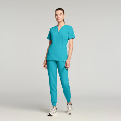 Silex Slim Knit-Waist Scrub Jogger - Marina