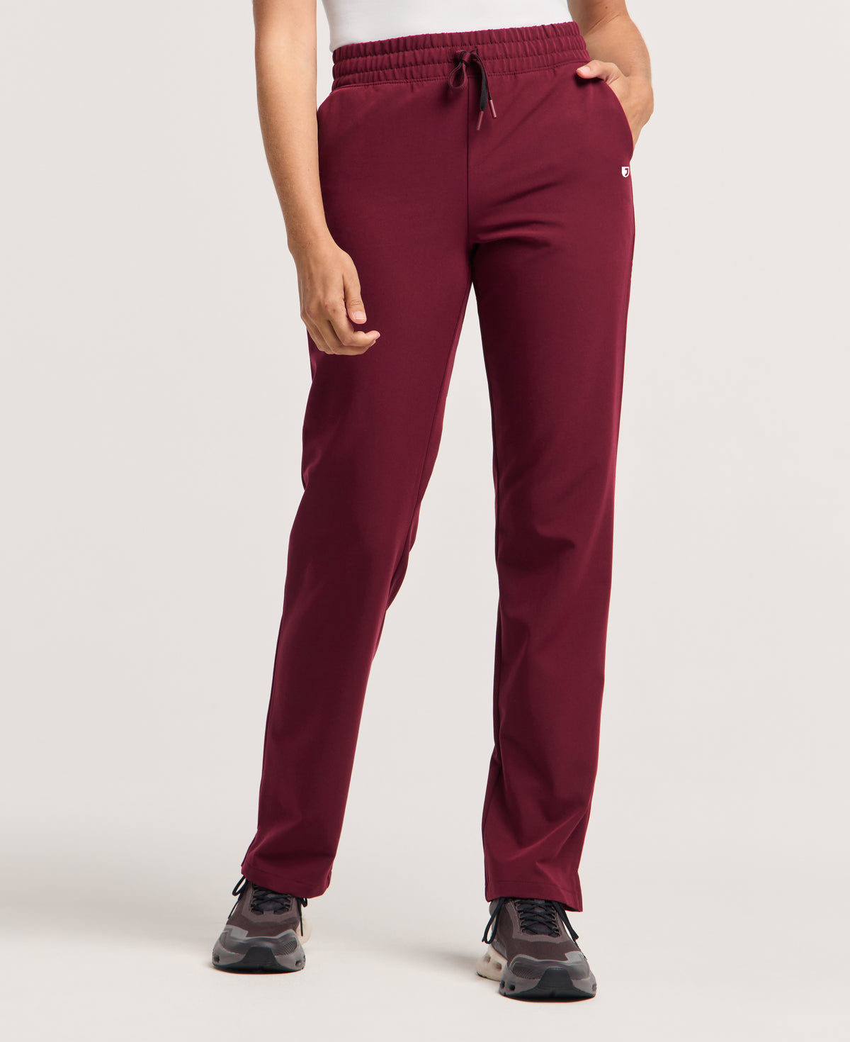 Jaanuu Kerr High Waisted Scrub Pant in Burgundy, product photo 1 of 6