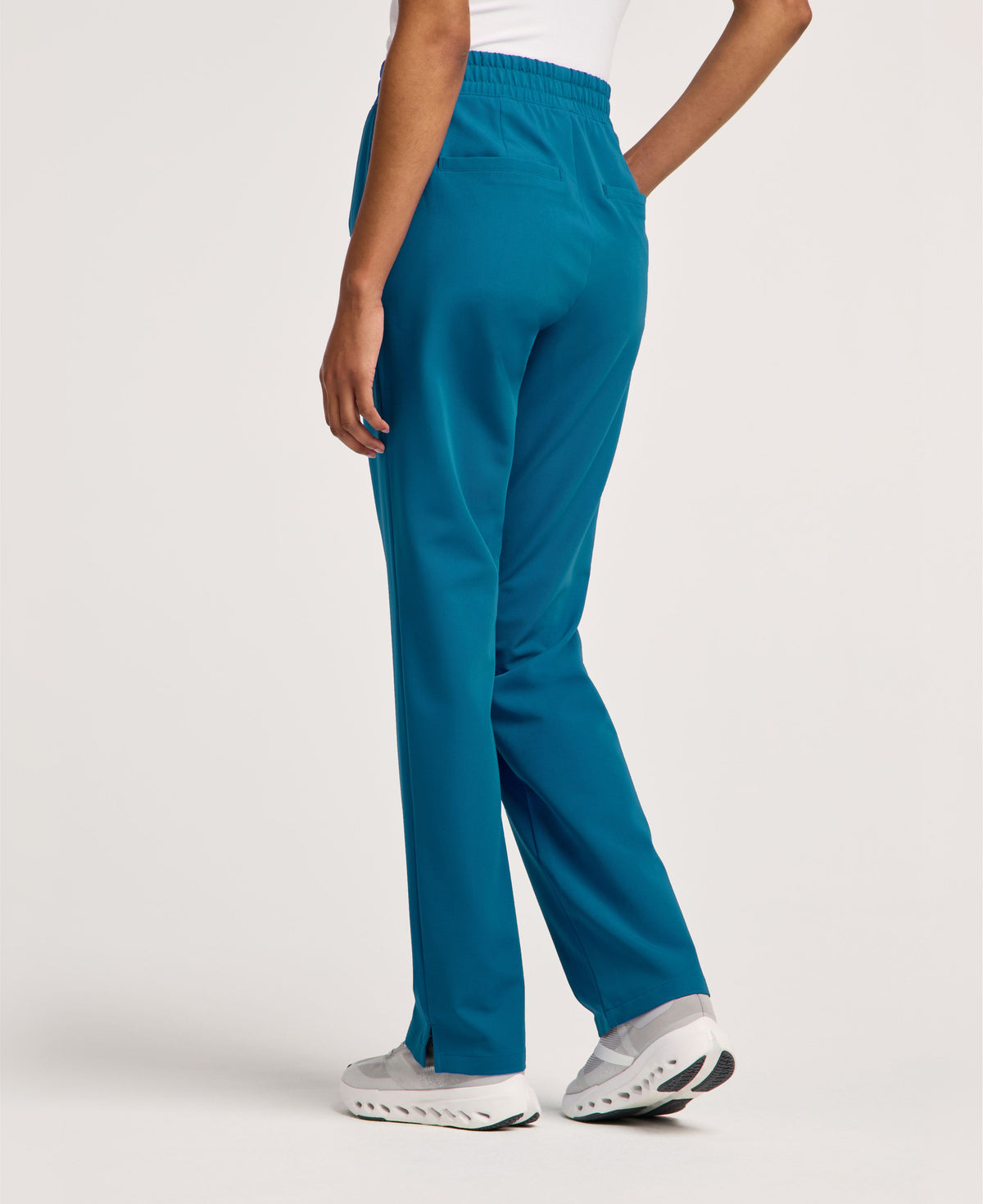 Jaanuu Kerr High Waisted Scrub Pant in Caribbean Blue, product photo 2 of 6