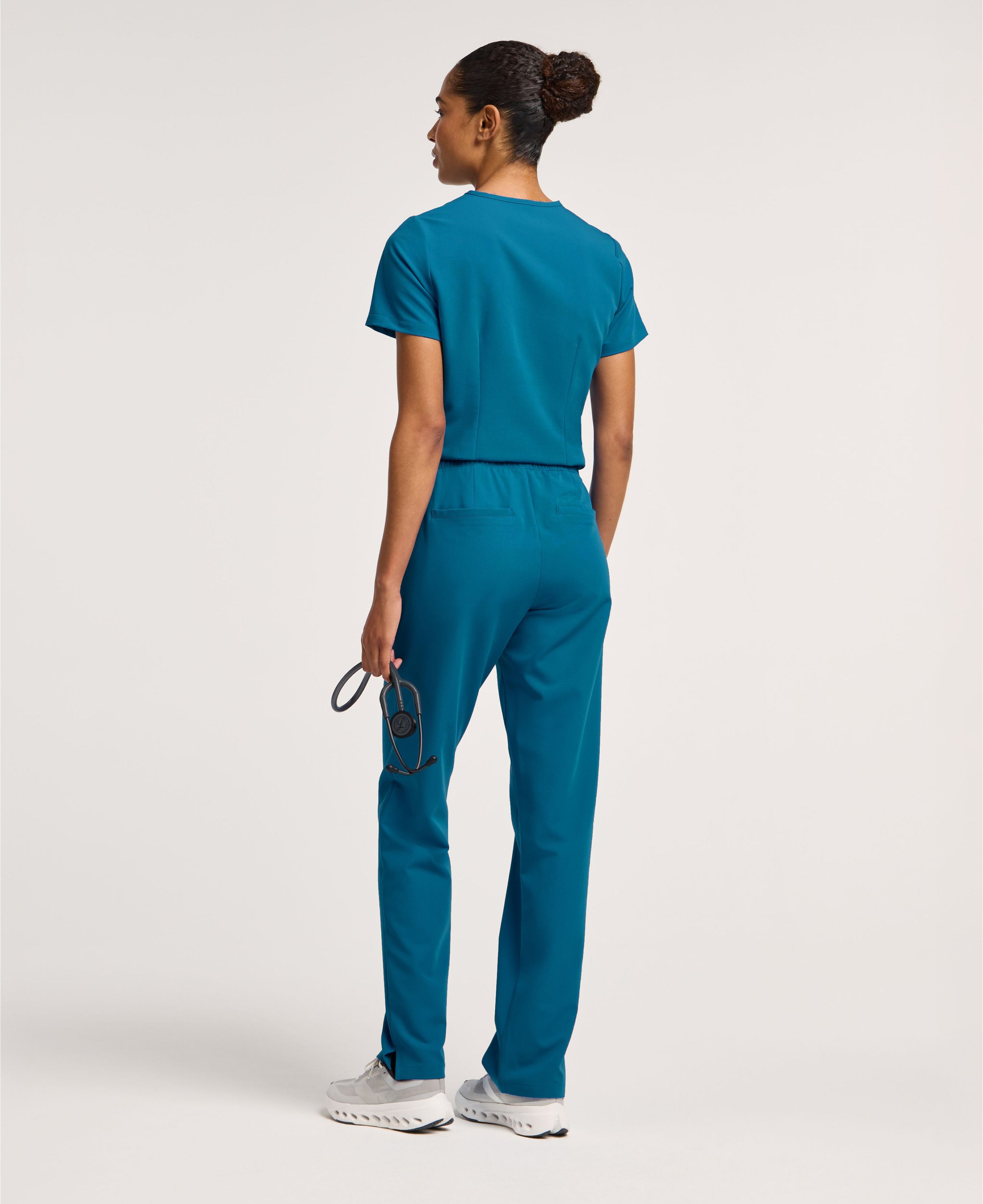 Jaanuu Kerr High Waisted Scrub Pant in Caribbean Blue, product photo 6 of 6