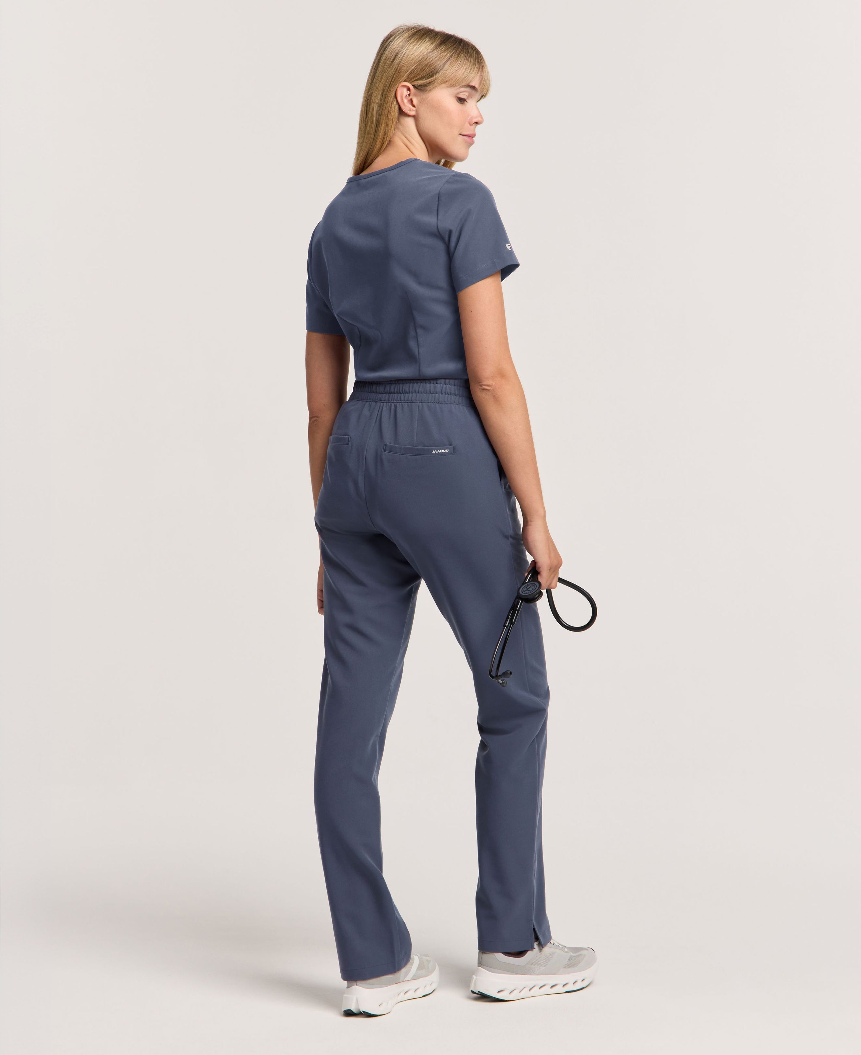 Jaanuu Kerr High Waisted Scrub Pant in Carbon Gray, product photo 6 of 6