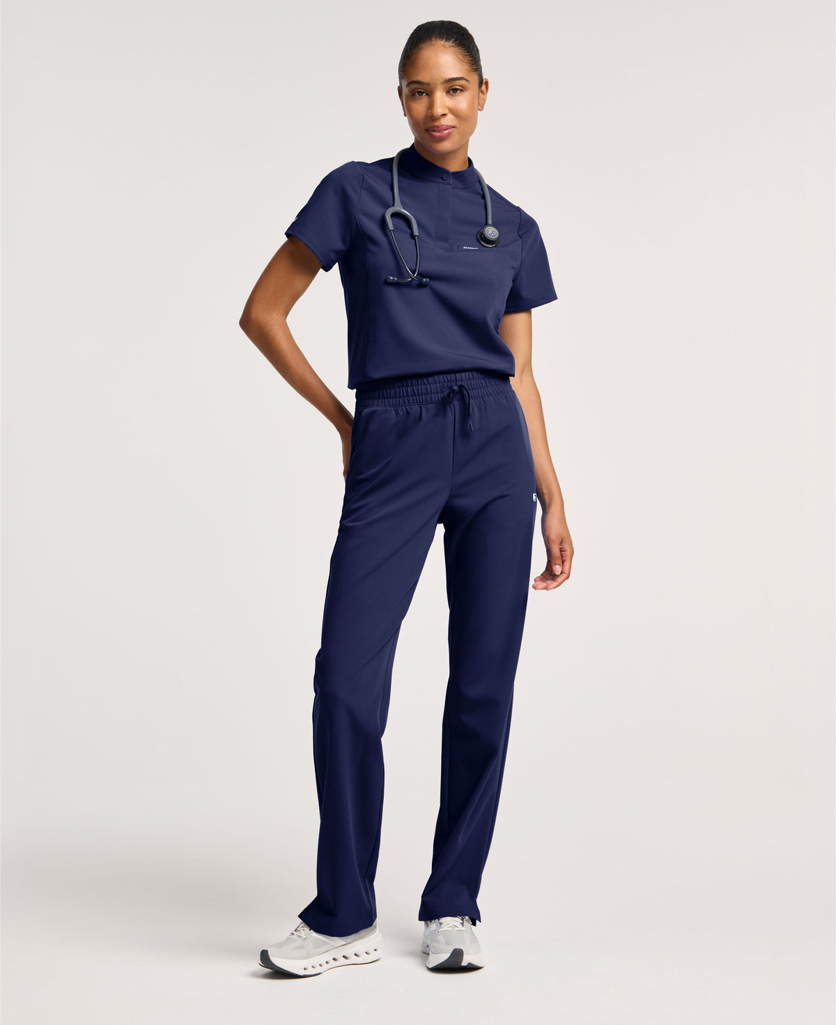 Jaanuu Kerr High Waisted Scrub Pant in Midnight Navy, product photo 2 of 6