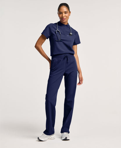 Jaanuu Kerr High Waisted Scrub Pant in Midnight Navy, product photo 2 of 6