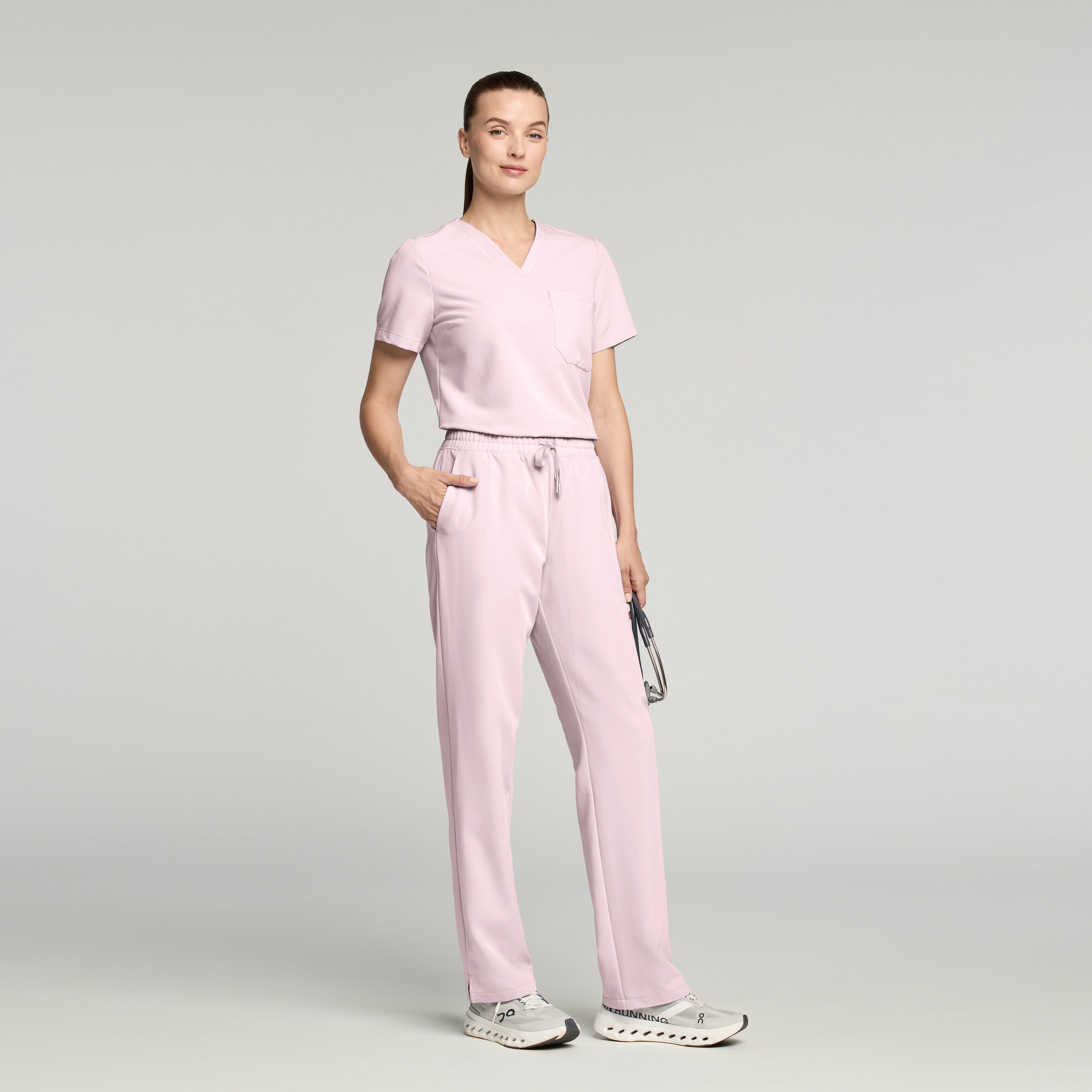 Kerr High Waisted Scrub Pant - Rose Quartz