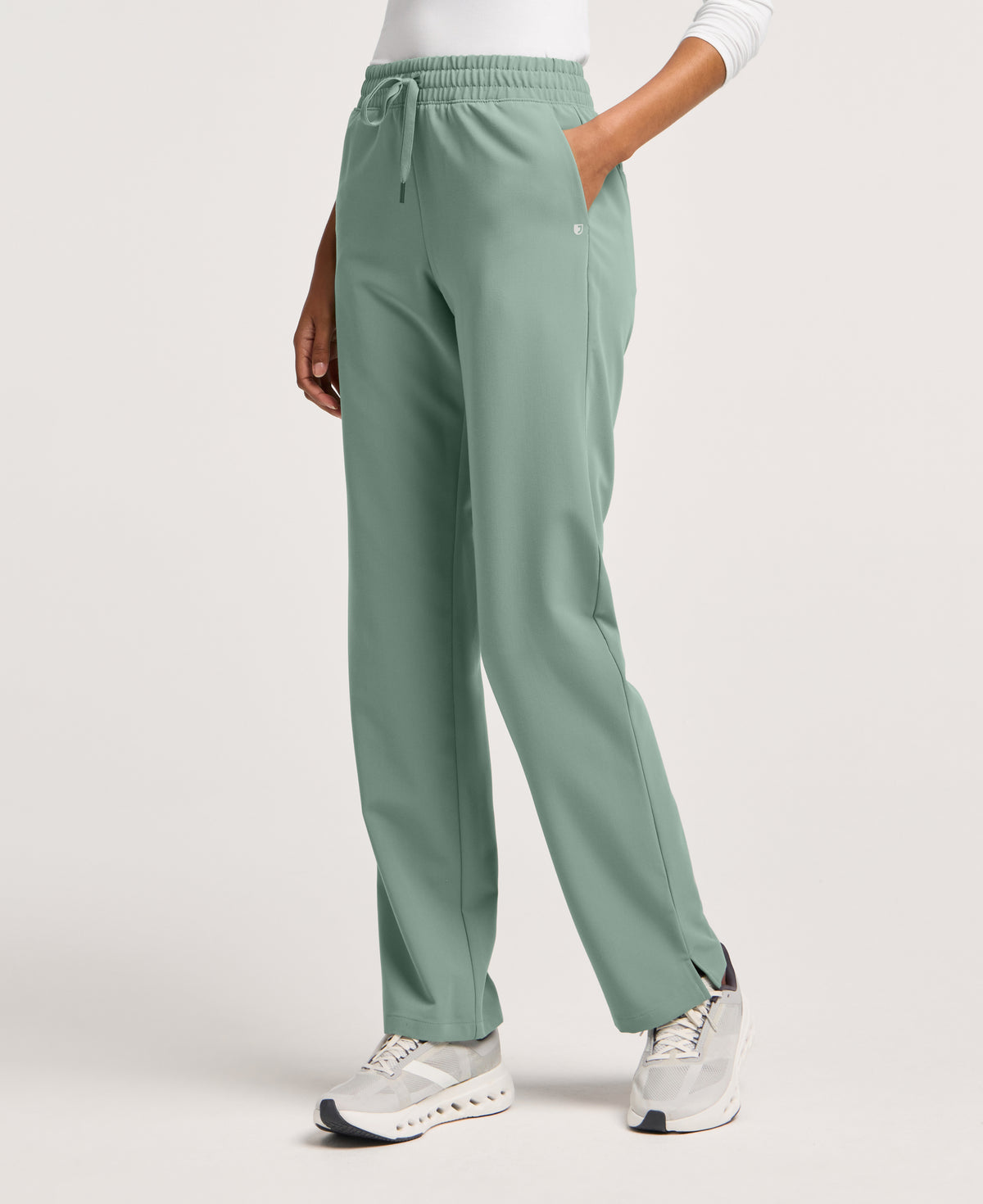 Jaanuu Kerr High Waisted Scrub Pant in Sage, product photo 1 of 6