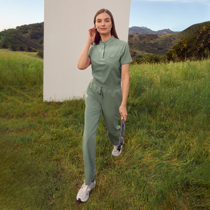 Kerr High Waisted Scrub Pant - Sage