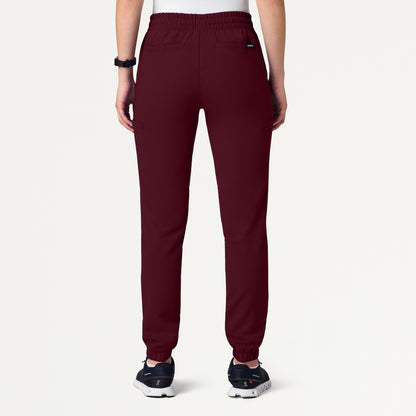 Jace Skinny 7-Pocket Scrub Jogger - Burgundy