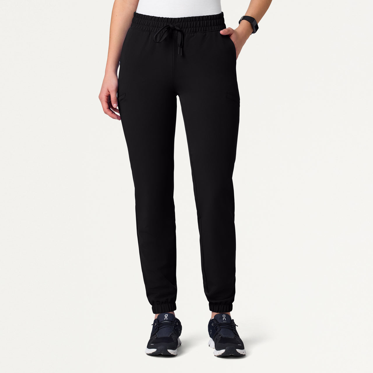 Jace Skinny 7-Pocket Scrub Jogger - Black