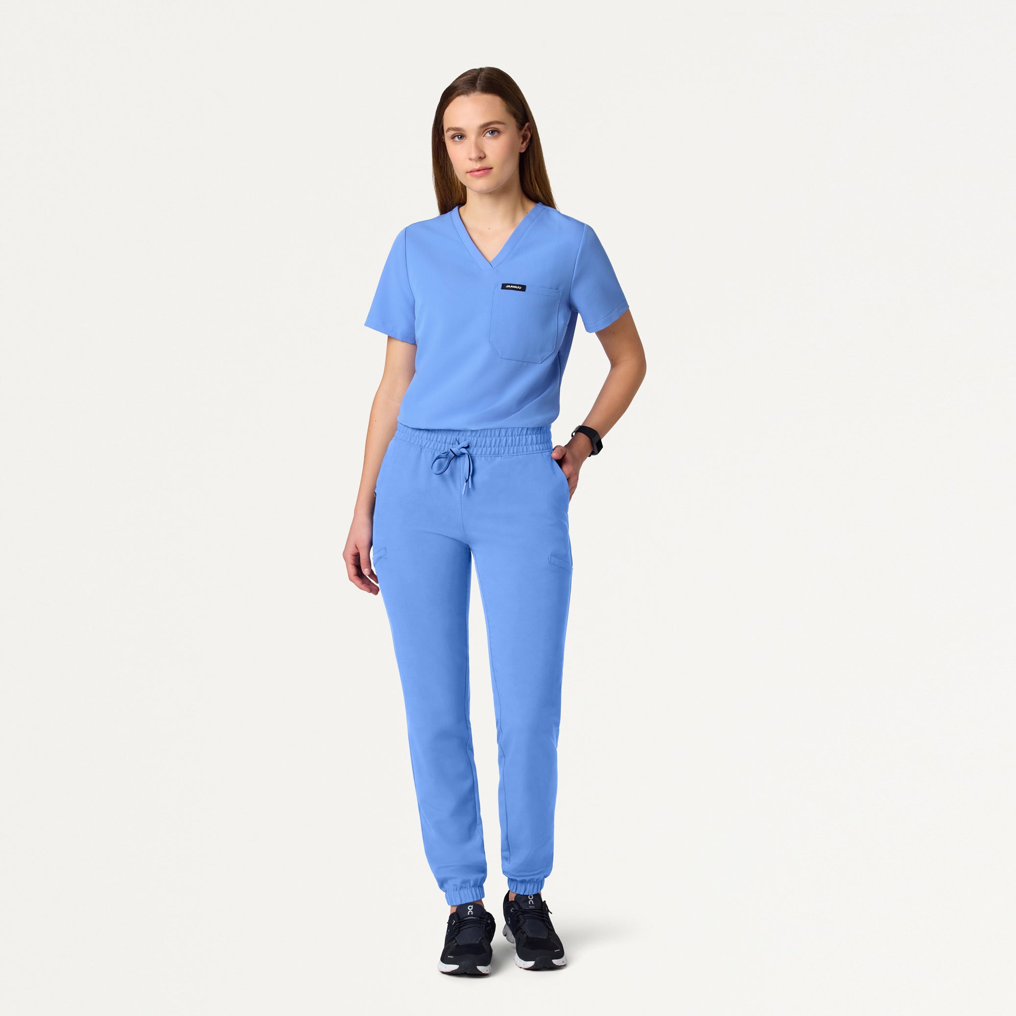 Jace Skinny 7-Pocket Scrub Jogger - Ceil Blue