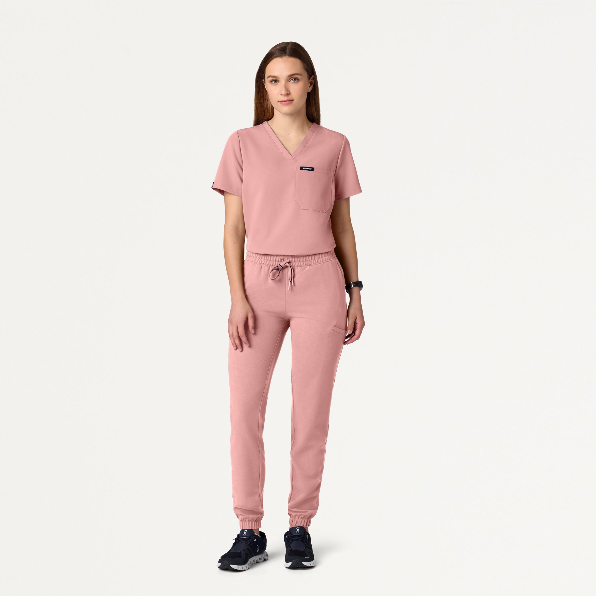 Jace Skinny 7-Pocket Scrub Jogger - Mauve