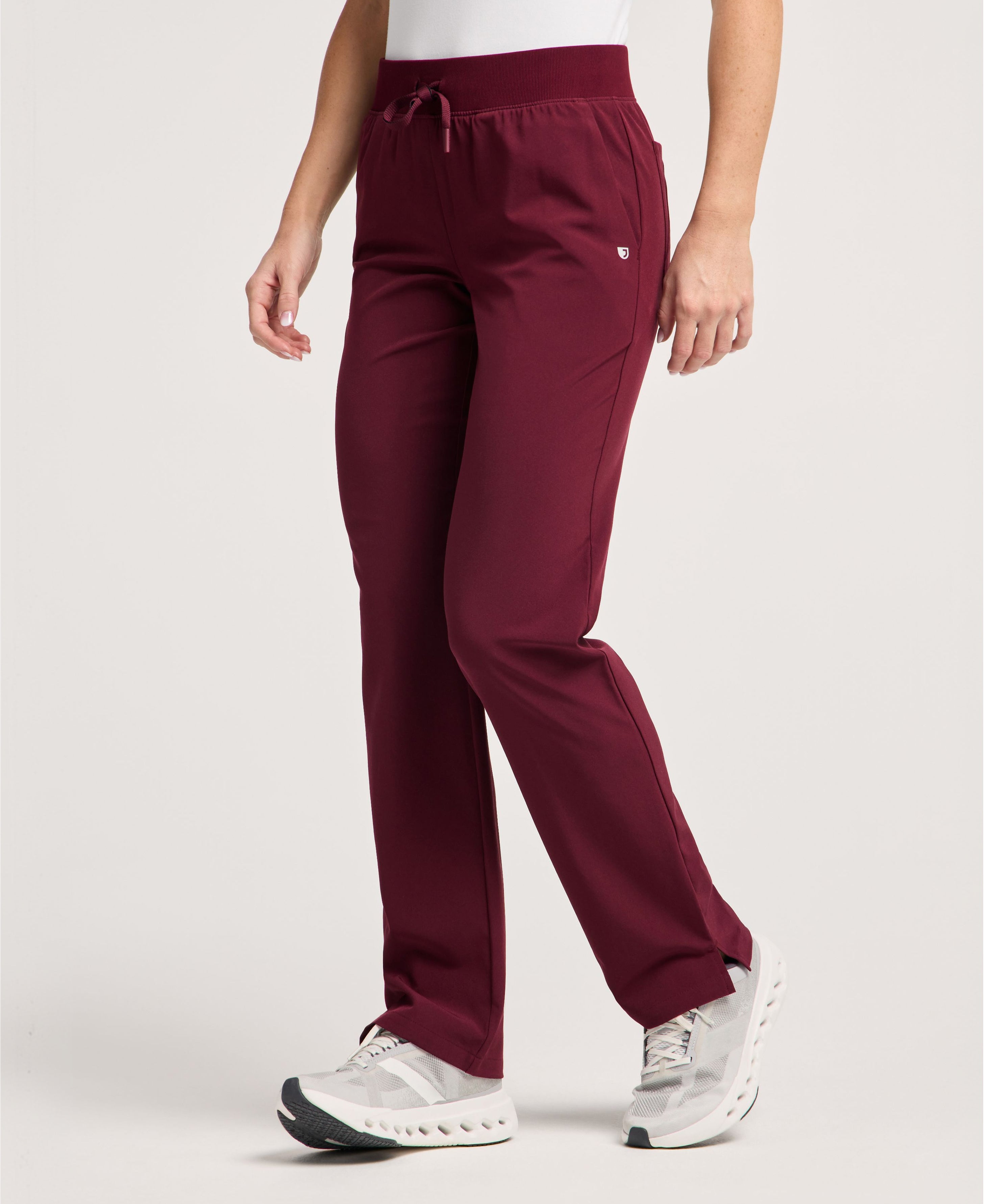 Jaanuu Cam 5-Pocket Scrub Pant in Burgundy, product photo 1 of 6