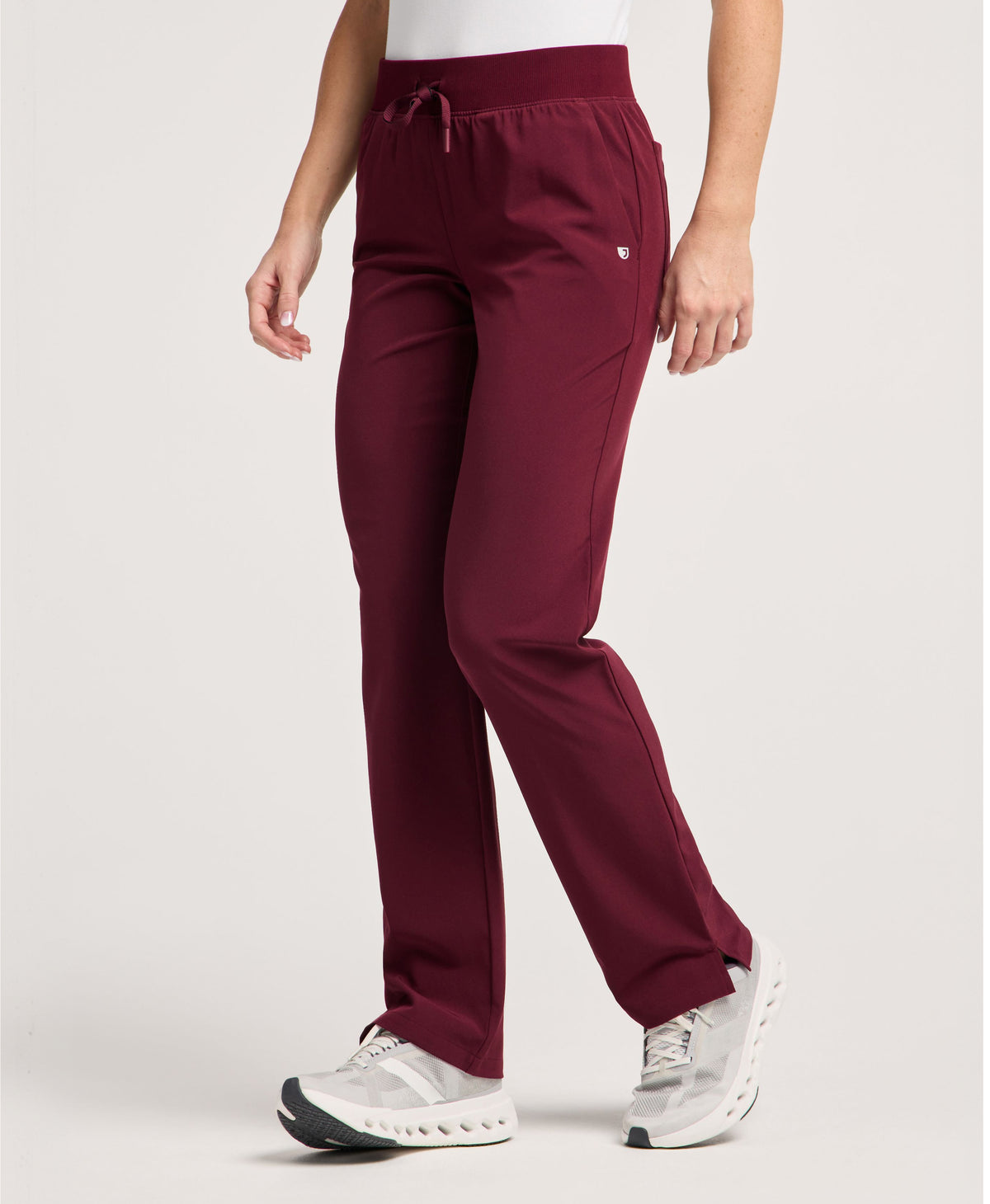 Jaanuu Cam 5-Pocket Scrub Pant in Burgundy, product photo 1 of 6