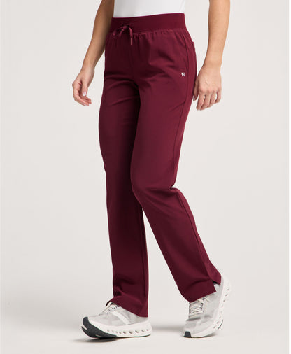 Jaanuu Cam 5-Pocket Scrub Pant in Burgundy, product photo 1 of 6