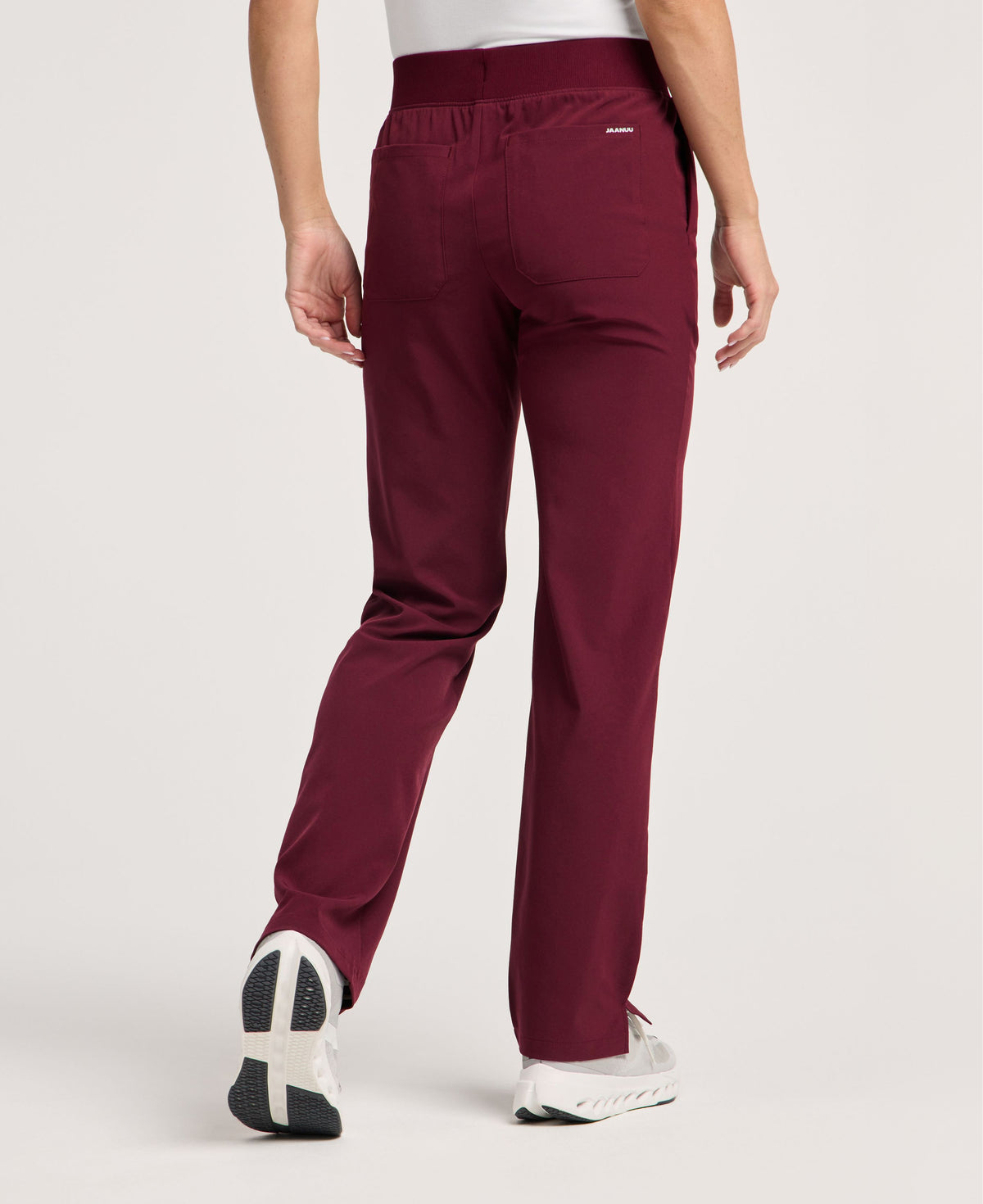 Jaanuu Cam 5-Pocket Scrub Pant in Burgundy, product photo 3 of 6