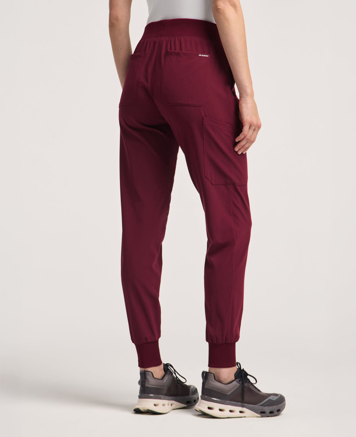 Jaanuu Arden Slim Scrub Jogger in Burgundy, product photo 6 of 6