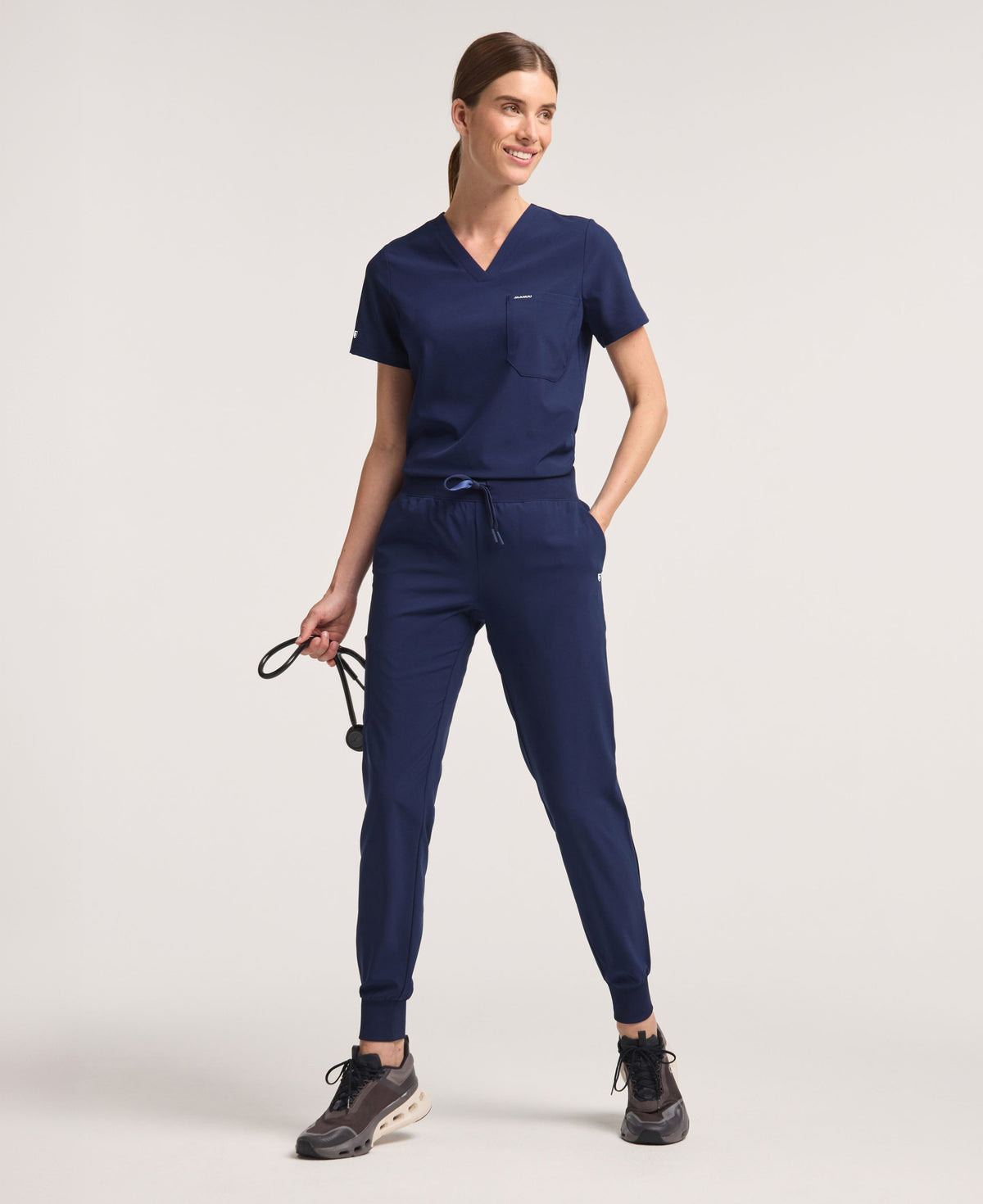Jaanuu Arden Slim Scrub Jogger in Midnight Navy, product photo 2 of 6