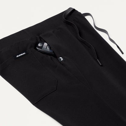 Xenos Slim Knit-Waist Scrub Pant - Black